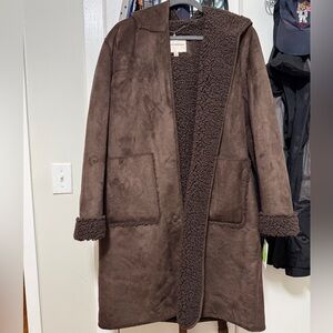 Nordstrom Rack Brown Teddy Jacket with Hood